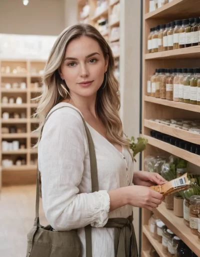 shopping in a quaint, eco-friendly store in Berlin